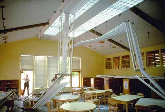 photo of room with fixtures fallen